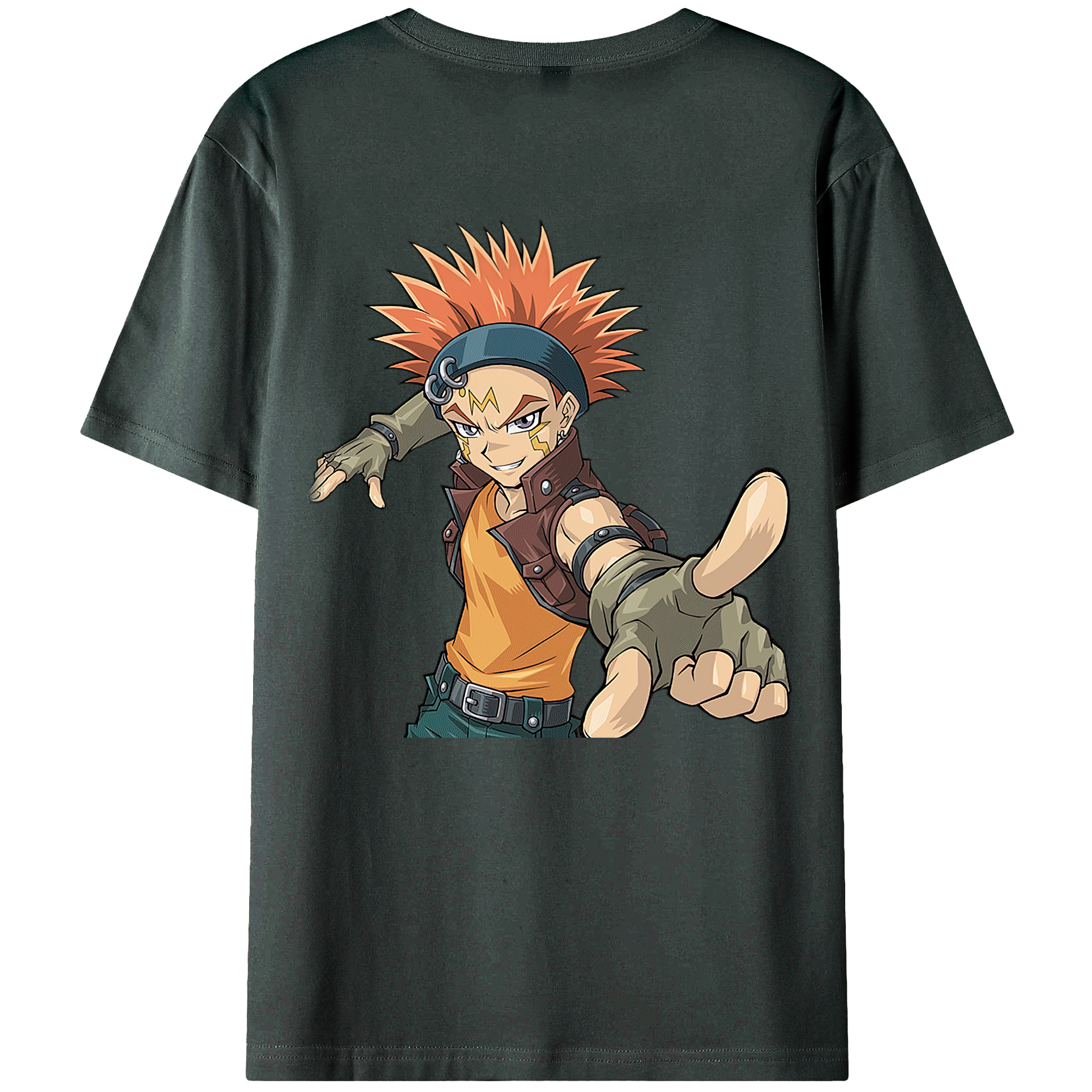 （画像用） 遊☆戯☆王 Yu-Gi-Oh! 綿100％ メンズ半袖Tシャツ（バックプリント） 通気性